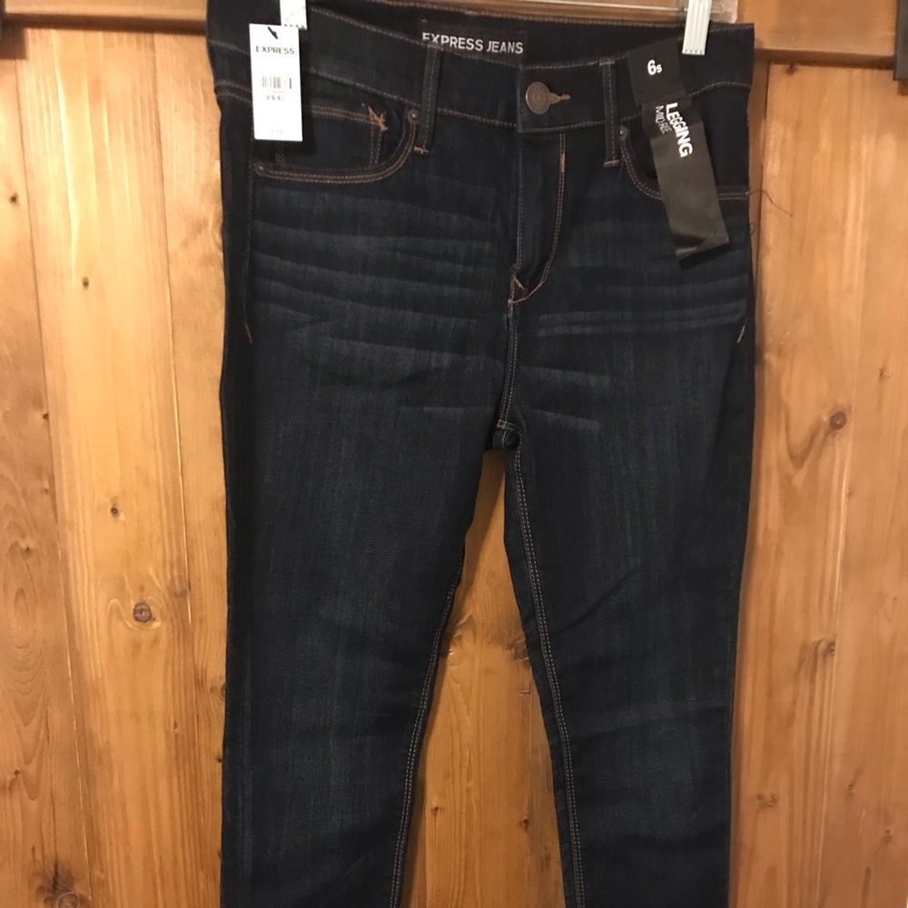 Express Mid Rise Denim Leggings